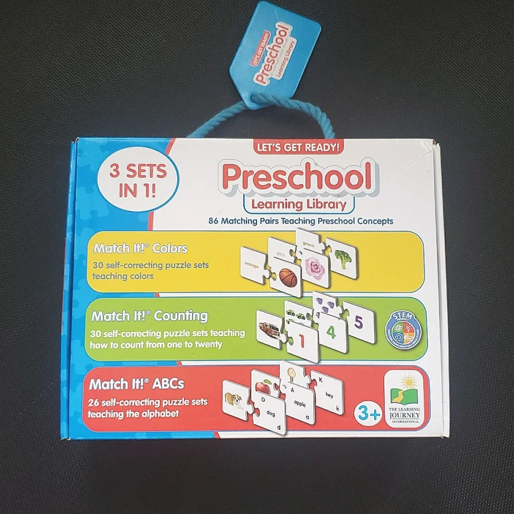 PreSchool Learning Library 3 Sets In 1 ABCs Counting Colors